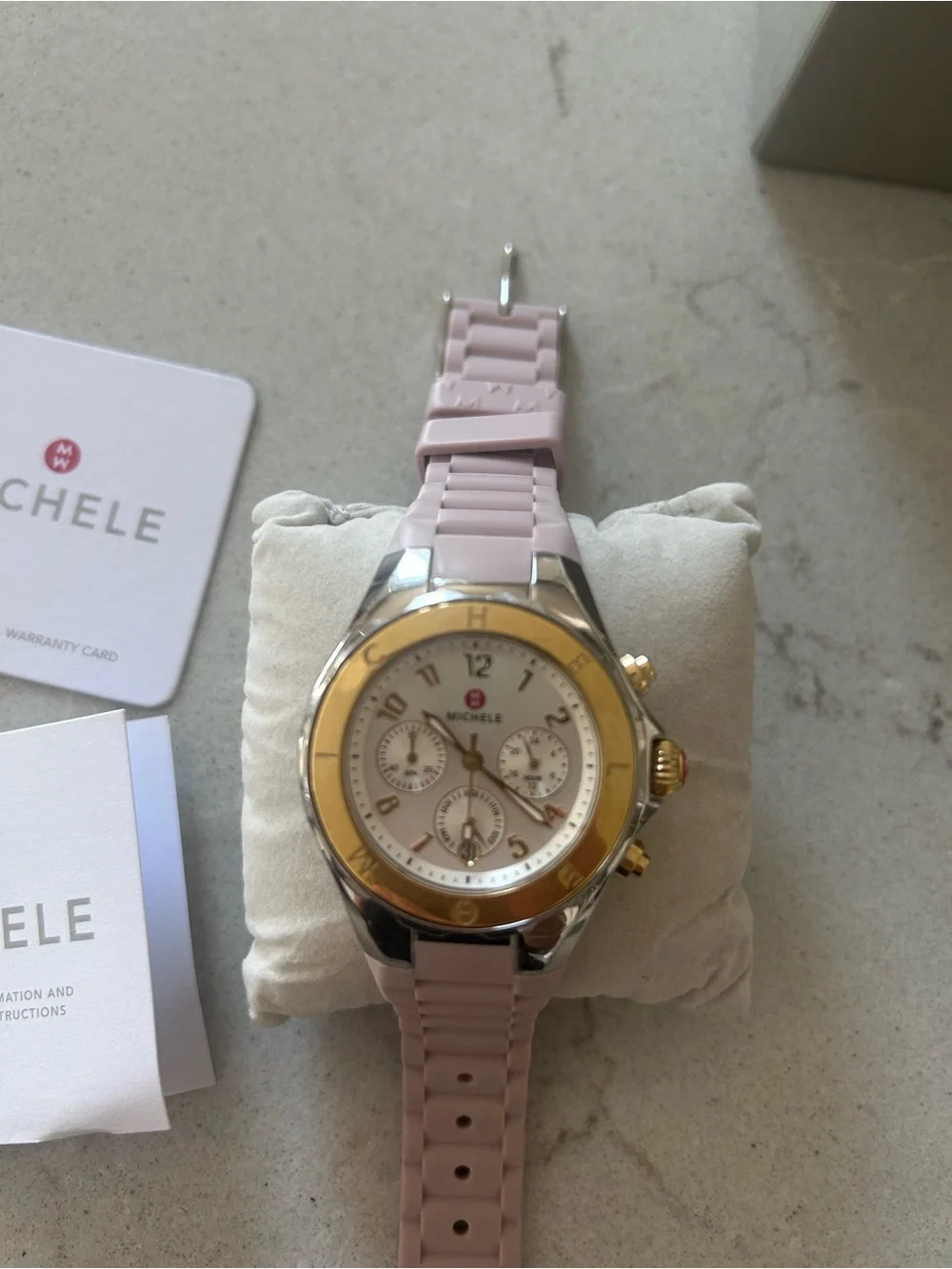 Michele Tahitan Mauve Rose Jelly Bean Watch 40 Mm gold/silver